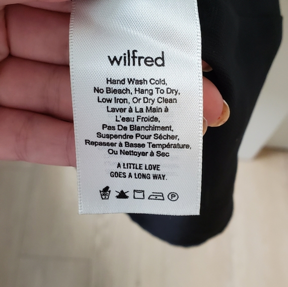 Aritzia Wilfred Black Tie Front Midi Dress - Picture 6 of 8